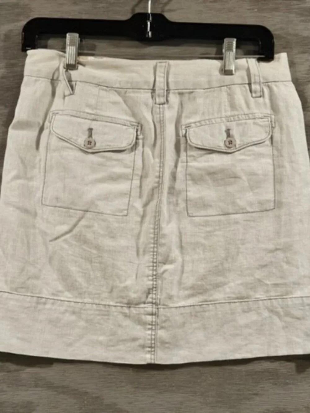Anthropologie NWT SZ 0 Paper Boy Mini School Girl Skirt Light Gray Linen Blend